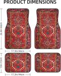 Car Floor Mats Non-Slip Set of 4,Turkish Persian Car Carpet,Bohemian Style Front Rear Carpets Mat,Decorative Car Foot Floor Carpets Rugs Auto Car Accessories Universal Fit for Car SUV Truck Van (M)