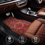 BedExu Bohemian Car Floor Mat Set of 4 - Non Slip All Weather Universal Fit for Cars, SUVs, Trucks - Turkish Persian Design Polyester Fiber(Persian car mat 1)