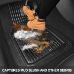 CAR PASS Heavy Duty Rubber Floor Mats for Car, Waterproof Liner Deep Dish Car Mats Full Sets, Universal Trim to Fit for SUV Truck Sedans Vans, All Weather Automotive Floor Mats 3pcs, Solid Black