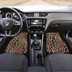 Universal Fit Car Floor Mats Set of 4Pcs, Brown Leopard Print All-Weather Front Rear Car Carpet Mats, Non-Slip Car Floor Mat Car Accessories for Automotive Trucks SUV Sedans Vans