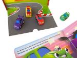 Phidal Race Cars My Mini Busy Books - Activity Books for kids, 10-page storybook, 4 figurines, a foldable play mat