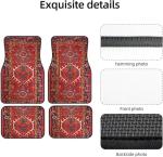 BedExu Bohemian Car Floor Mat Set of 4 - Non Slip All Weather Universal Fit for Cars, SUVs, Trucks - Turkish Persian Design Polyester Fiber(Persian car mat 1)