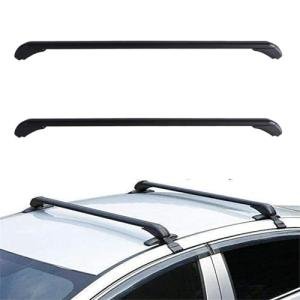 munirater Universal 43.3 inch Black Roof Rack Cross Bar Top Luggage Aluminum Carrier Adjustable Window Frame 2Pcs