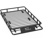 64 x 39 x 6 Inch Roof Rack Basket, Heavy Duty 300LB Car Roof Rack Universal Cargo Carrier Rooftop Cargo Basket Steel Luggage Holder for SUV, Truck & Pickup