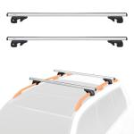 Amazon Basics Cross Rail Roof Rack, 52 inches, Fits up to 46" Spans between Raised Side Rails with Gap, Pack of 2, Black/Silver