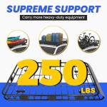 ECOTRIC 59" x 39" x 5.1" Universal Adjustable Roof Rack Cargo Carrier Basket with Extension Heavy Duty Steel Car SUV Top Luggage Storage Holder Basket for Travel 250LBS Weight Capacity