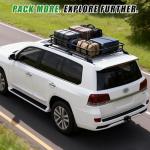 64 x 39 x 6 Inch Roof Rack Basket, Heavy Duty 300LB Car Roof Rack Universal Cargo Carrier Rooftop Cargo Basket Steel Luggage Holder for SUV, Truck & Pickup