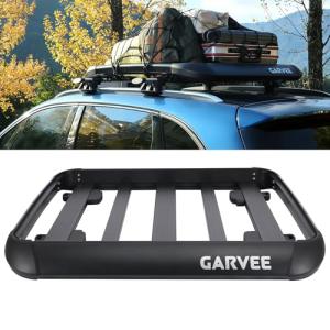 GarveeLife 47" Universal Roof Rack Carrier Basket, Anti-Rust Aluminum Lightweight Roof Cargo Basket, Vehicle Cargo Carrier 200LBS Capacity Rooftop with Wind Fairing, Car Top Holder, for SUV Truck Cars