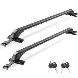 VEVOR Roof Rack Cross Bars, Universal Fit for Naked Roofs Without Raised Rails/Flush Rail/Black Moldings, 165 LBS Capacity, Lockable Heavy Duty Aluminum Crossbar Racks Roof Rail Rooftop Luggage Canoe
