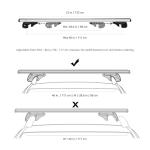 Amazon Basics Cross Rail Roof Rack, 52 inches, Fits up to 46" Spans between Raised Side Rails with Gap, Pack of 2, Black/Silver