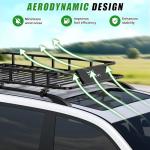 64 x 39 x 6 Inch Roof Rack Basket, Heavy Duty 300LB Car Roof Rack Universal Cargo Carrier Rooftop Cargo Basket Steel Luggage Holder for SUV, Truck & Pickup