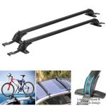 munirater Universal 43.3 inch Black Roof Rack Cross Bar Top Luggage Aluminum Carrier Adjustable Window Frame 2Pcs