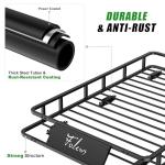 64 x 39 x 6 Inch Roof Rack Basket, Heavy Duty 300LB Car Roof Rack Universal Cargo Carrier Rooftop Cargo Basket Steel Luggage Holder for SUV, Truck & Pickup