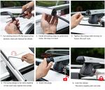 Amazon Basics Cross Rail Roof Rack, 52 inches, Fits up to 46" Spans between Raised Side Rails with Gap, Pack of 2, Black/Silver