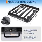 GarveeLife 47" Universal Roof Rack Carrier Basket, Anti-Rust Aluminum Lightweight Roof Cargo Basket, Vehicle Cargo Carrier 200LBS Capacity Rooftop with Wind Fairing, Car Top Holder, for SUV Truck Cars