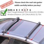 munirater Universal 43.3 inch Black Roof Rack Cross Bar Top Luggage Aluminum Carrier Adjustable Window Frame 2Pcs