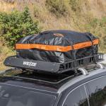 WEIZE Heavy Duty 64"x 39" Roof Rack, Rooftop Cargo Carrier Basket with Waterproof Bag, Tie Down Strap & Net, Car Top Luggage Holder for SUV, 200lb Capacity, Steel Construction