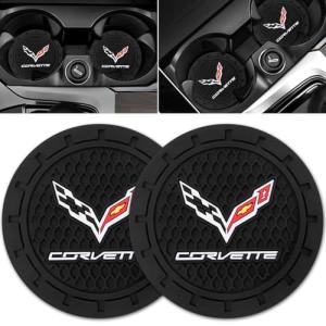 Car Cup Holder Coaster for Corvette C6 C7 C8 Series Cup Holder Insert Coaster Car Interior Accessories 2.75 Inch 2 Pieces