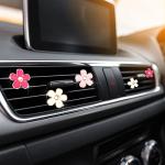 Frienda 6 Pcs Daisy Flower Air Vent Clip Accessories Air Conditioning Outlet Clip Car Air Freshener Dashboard Accessories Charm Car Inter Decor(3 cm, 3.3 cm,Red, Pink, White)