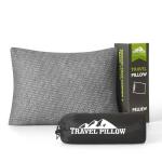 PEUJEW Small Shredded Memory Foam Pillow, Camping Pillow Travel Pillow - Compressible Medium Firm, Breathable Cover, Ideal Backpacking Hiking, Airplane and Car