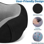 CloudBliss Travel Pillow Premium Memory Foam, Comfortable & Supportive Neck Pillow, Sleeping Neck Pillows for Travel, Airplane Pillow for Sleeping Airplane, Car, Office and Home（Black）