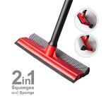 DSV Standard Window Squeegee for Car Windows, 2-in-1 Window Cleaner for Car Windshield, Gas Station, Shower, and Glass | Auto Squeegee with 17.5" Handle, 8" Soft Rubber Blade & Highly Absorbent Sponge