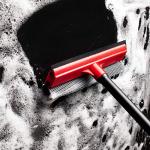 DSV Standard Window Squeegee for Car Windows, 2-in-1 Window Cleaner for Car Windshield, Gas Station, Shower, and Glass | Auto Squeegee with 17.5" Handle, 8" Soft Rubber Blade & Highly Absorbent Sponge