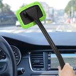 SoSickWithIt Car Windshield Cleaning Tool, Windshield Cleaner with 4 Washable and Reusable Microfiber Pads and Extendable Handle, for Auto Glass Wiper