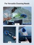 AstroAI Windshield Cleaner Tool, Car Interior Window Detailing Cleaning Kit with Extendable Handle and 4 Easy-to-Install Reusable Microfiber Pads, Auto Glass Wiper Brush Kit for Car&Home, Blue, 21in
