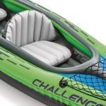INTEX Challenger Inflatable Kayak Series: Includes Deluxe 86in Kayak Paddles and High-Output Pump – SuperStrong PVC – Adjustable Seat with Backrest – Removable Skeg – Cargo Storage Net