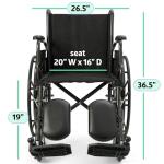 Medline Heavy-Duty Steel Wheelchair with Desk Arms