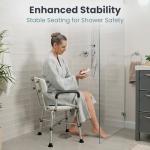 Adjustable Shower Chair for Elderly with Armrests