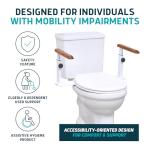 Toilet Safety Rails for Seniors - Sturdy Grab Bars