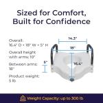 Drive Medical Elevated Toilet Seat with Padded Arms