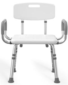 HOMLAND Height Adjustable Shower Chair with Arms