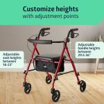 Superlight Folding Aluminum Rollator Walker for Seniors