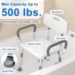 HOMLAND Height Adjustable Shower Chair with Arms