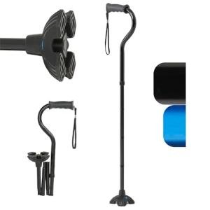 Medline 4-Point Folding Cane with Gel Handle