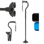 Medline 4-Point Folding Cane with Gel Handle