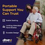 Lightweight Folding Transport Wheelchair for Seniors