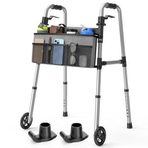 Loyoda Lightweight Folding Walker with Basket and Wheels
