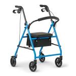 Light Blue Steel Rollator Walker for Seniors