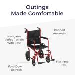 Lightweight Folding Transport Wheelchair for Seniors