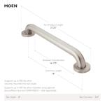 Moen 18 Inch Grab Bar for Bathroom Safety