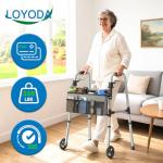 Loyoda Lightweight Folding Walker with Basket and Wheels