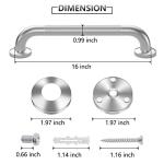 16-Inch Anti-Slip Shower Grab Bars for Seniors