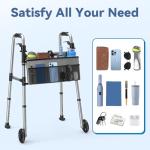 Loyoda Lightweight Folding Walker with Basket and Wheels