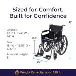 Drive Medical Silver Sport 1 Lightweight Folding Wheelchair