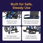 Drive Medical Blue Streak Lightweight Folding Wheelchair