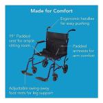 Lightweight Folding Transport Wheelchair with Footrests
